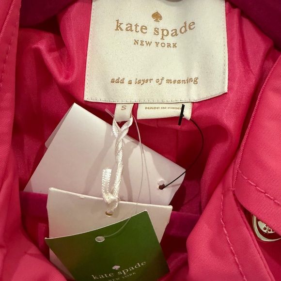 NWT Kate Spade Vibrant Pink Trench Coat - Picture 5 of 5
